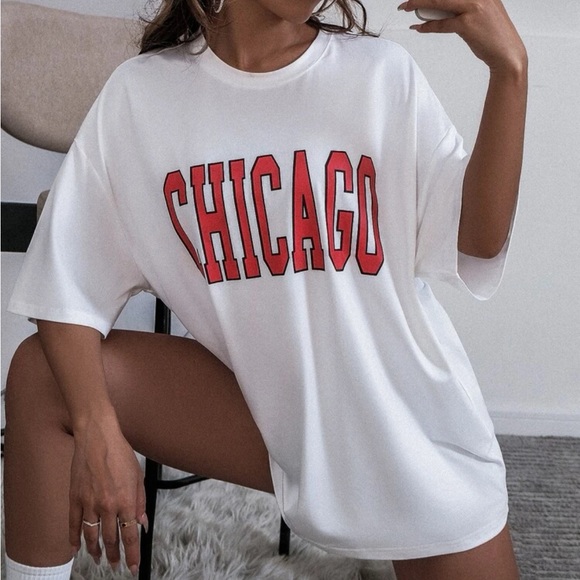 Letter Graphic Drop Shoulder Longline Tee - Picture 3 of 12